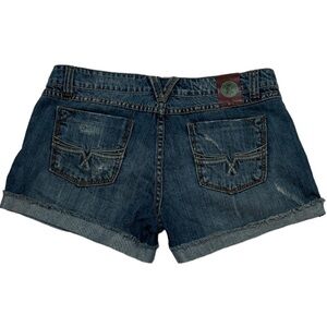 Velvet Heart Jean Shorts 100% Cotton Cuffed Hem Distressed Size 30